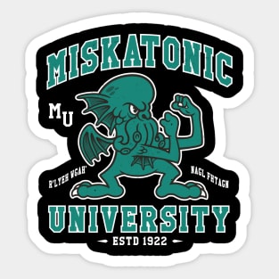 Miskatonic University Cthulhu Mascot - Creepy Cute Vintage Distressed Lovecraft Sticker